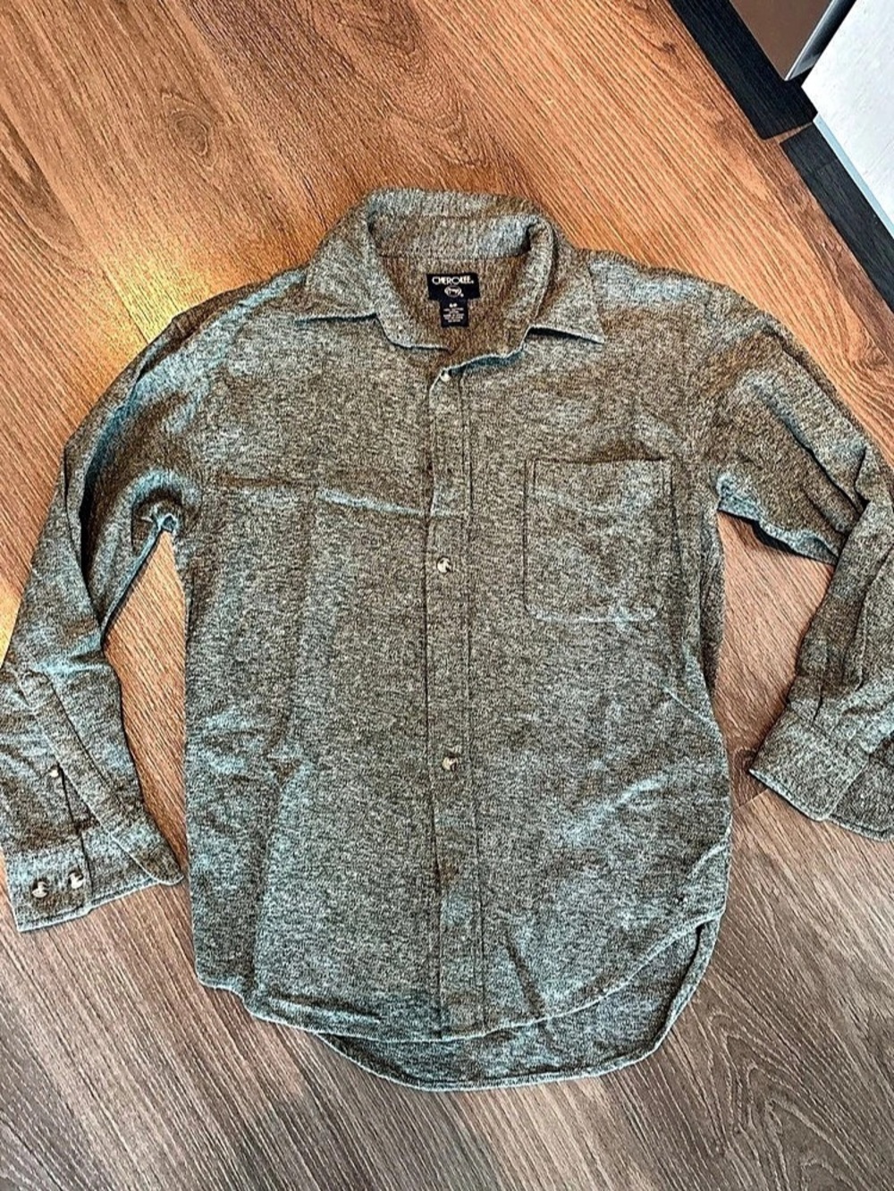 Chirokee Men'Small Button Front Shirt in Green Size Small Like New